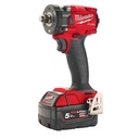 Boulonneuse à chocs compacte FUEL ,carré 1/2'', Fixation o'ring, 18V, 2 batteries M18 B5 avec un chargeur M12-18FC, 4 vitesses, 339 nm MILWAUKEE - M18 FIW2F12-502X