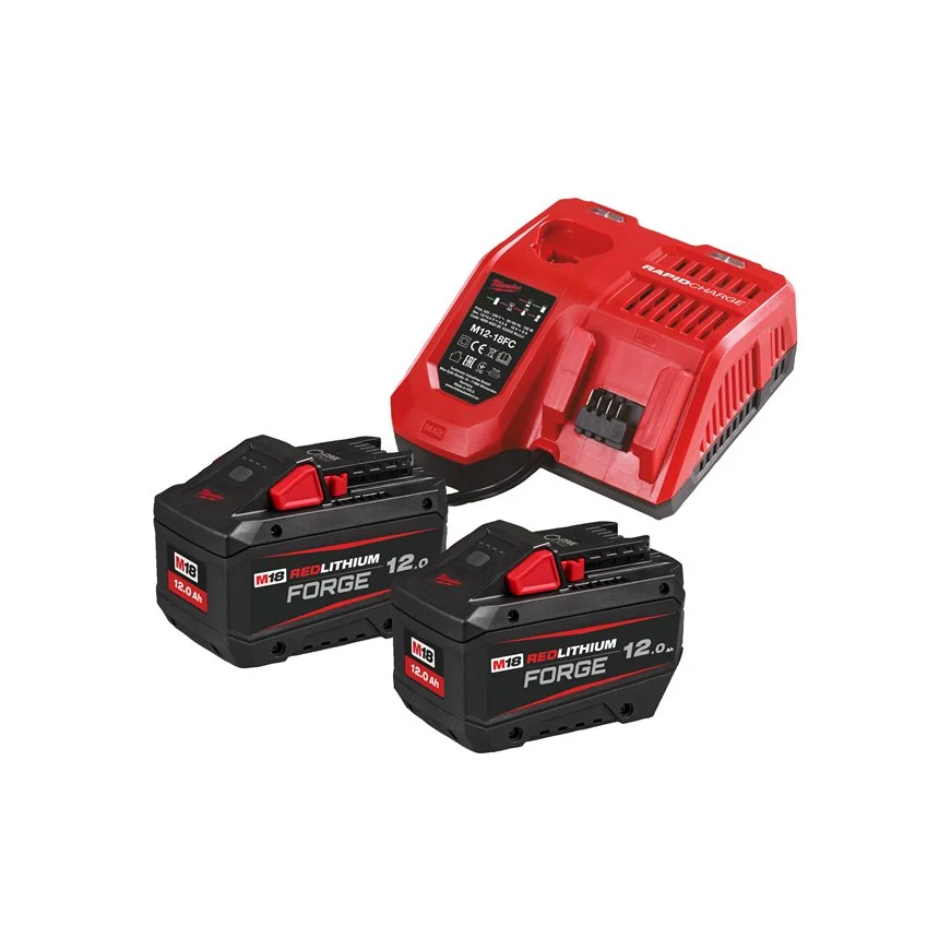 PACK NRG 18V FORGE 12 Ah - M18 FORGENRG-122 - Avec deux batteries 12 Ah + chargeur rapide - MILWAUKEE - 4933498610