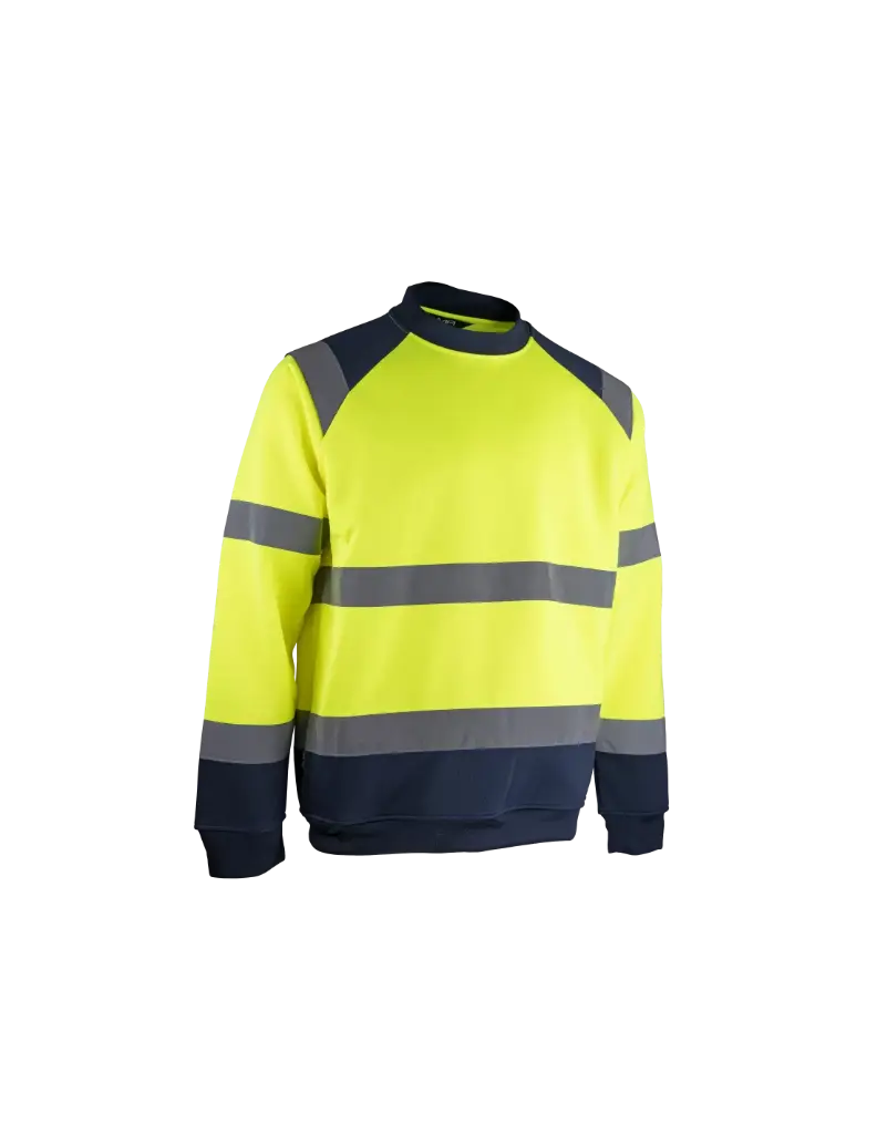 Sweat haute visibilité à col rond - jaune fluo / mar - LMA - 8082