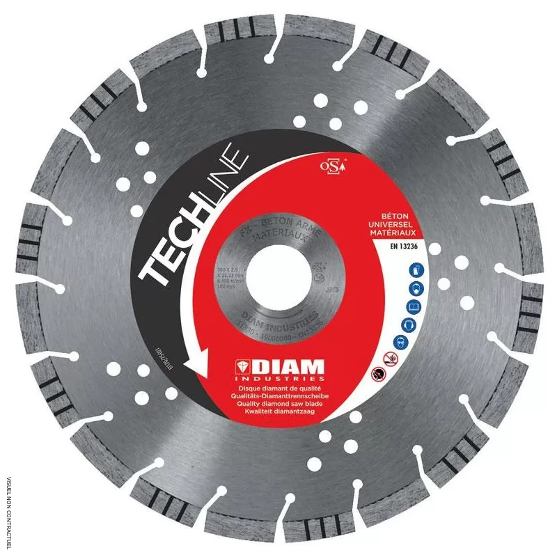 Disque diamanté béton / béton armé / grès / maçonnerie - DIAM INDUSTRIES - FX