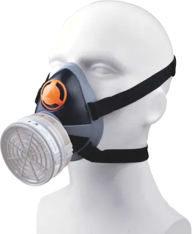 Demi-masque réutilisable à simple cartouche, surmoulé alliant souplesse et bon maintien en milieux chimiques et à particules - M6300JUPITER - DELTAPLUS