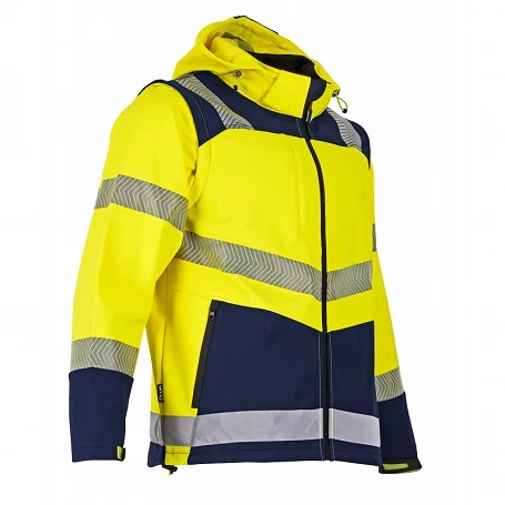 Veste Softshell haute visibilité AUTHENTIC HV - Jaune Fluo/Marine - VISEUR 2227 - LMA
