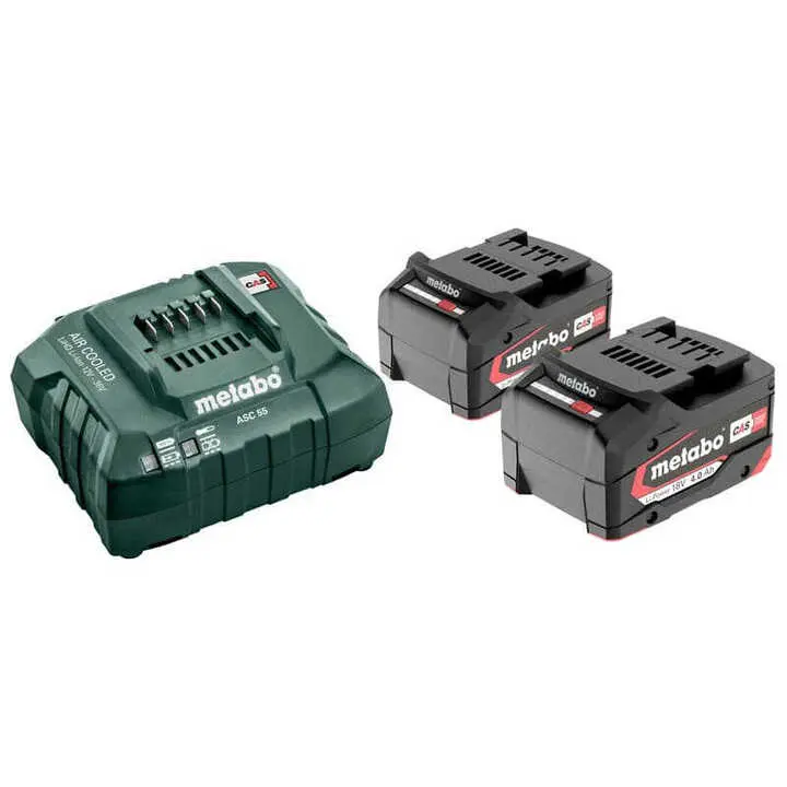 Pack 2 Batteries 18 volts + chargeur rapide  - METABO - 685050000