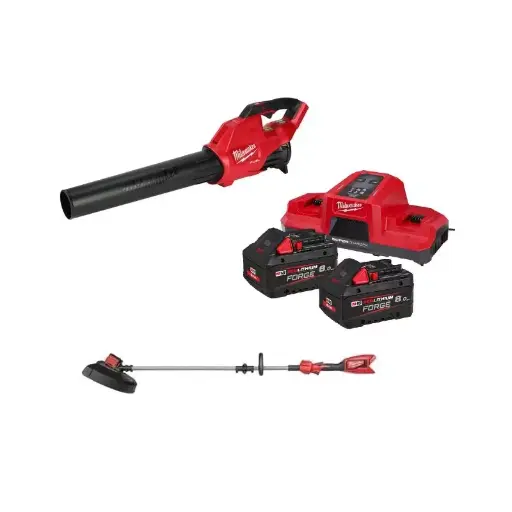 [4933500229] Pack Souffleur et Coupe-bordures  - Avec 2 batteries 8.0Ah + chargeur + sac de transport- M18 FPP2OPL12-802 - MILWAUKEE - 4933500229