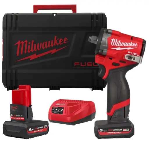 [4933493455] BOULONNEUSE Á CHOC COMPACTE 12V 1/2 - M12 FCIWF12G3-502X - Avec 2 Batteries 5,0Ah + chargeur + HD Box - MILWAUKEE - 4933493455