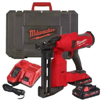 [4933479832] Agrafeuse 18 V FUEL pour clôture - M18 FFUS-302C - Avec 2 batterie 3,0 Ah + Chargeur + Coffret de transport - MILWAUKEE - 4933479832