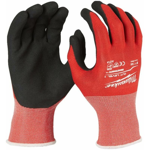 Paire de gants anti-coupures tactiles - niveau 1/A - MILWAUKEE