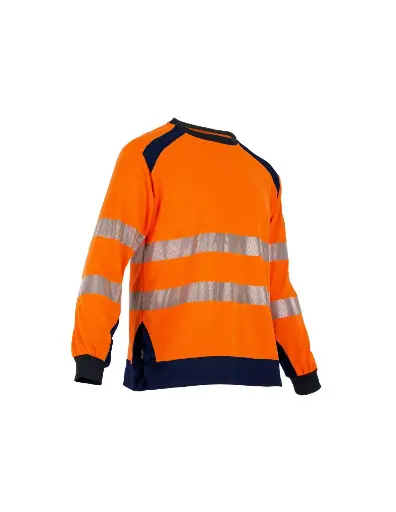 T-shirt manches longues haute visibilité orange fluo / bleu fo - LMA - 9208