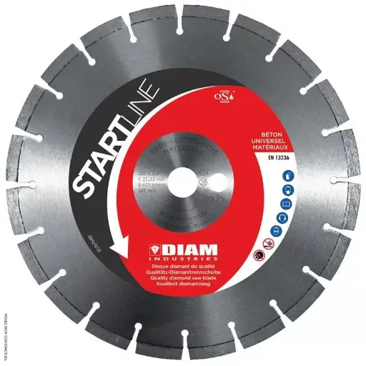 Disque diamanté béton / brique / parpaings / pierre de bordure - DIAM INDUSTRIES - BS60